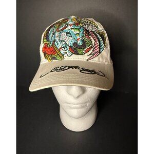 Vtg Ed Hatdy Cap Embroidered Snapback Hat Y2K